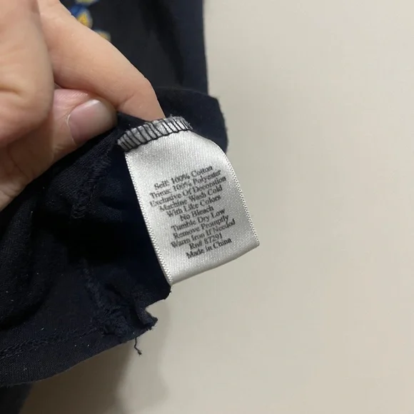 Johnny Was Black Embroidered Bird, butterfly & Floral Tee Size M - Picture 5 of 5